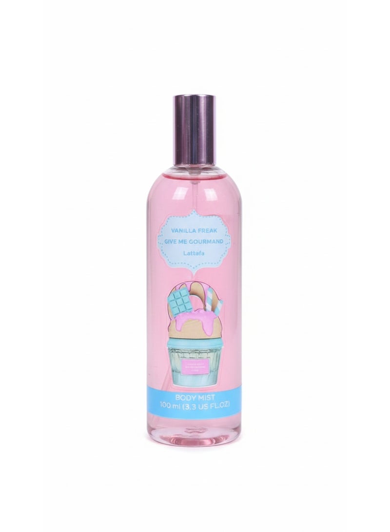 Lattafa Vanilla Freak Give Me Gourmand Body Mist for Women, 100ml (3.3 oz) – Long Lasting Sweet Vanilla & Dessert Fragrance Spray – Everyday Gourmand Scent - Image 1